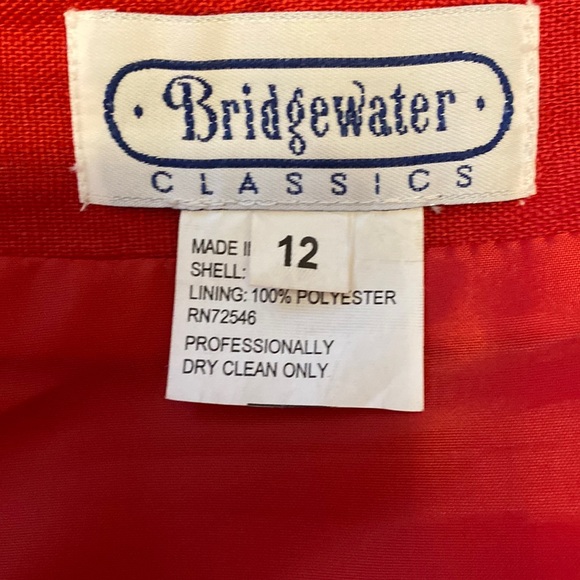 Bridgewater red linen wrapped classic long skirt- size 12 - Picture 6 of 10